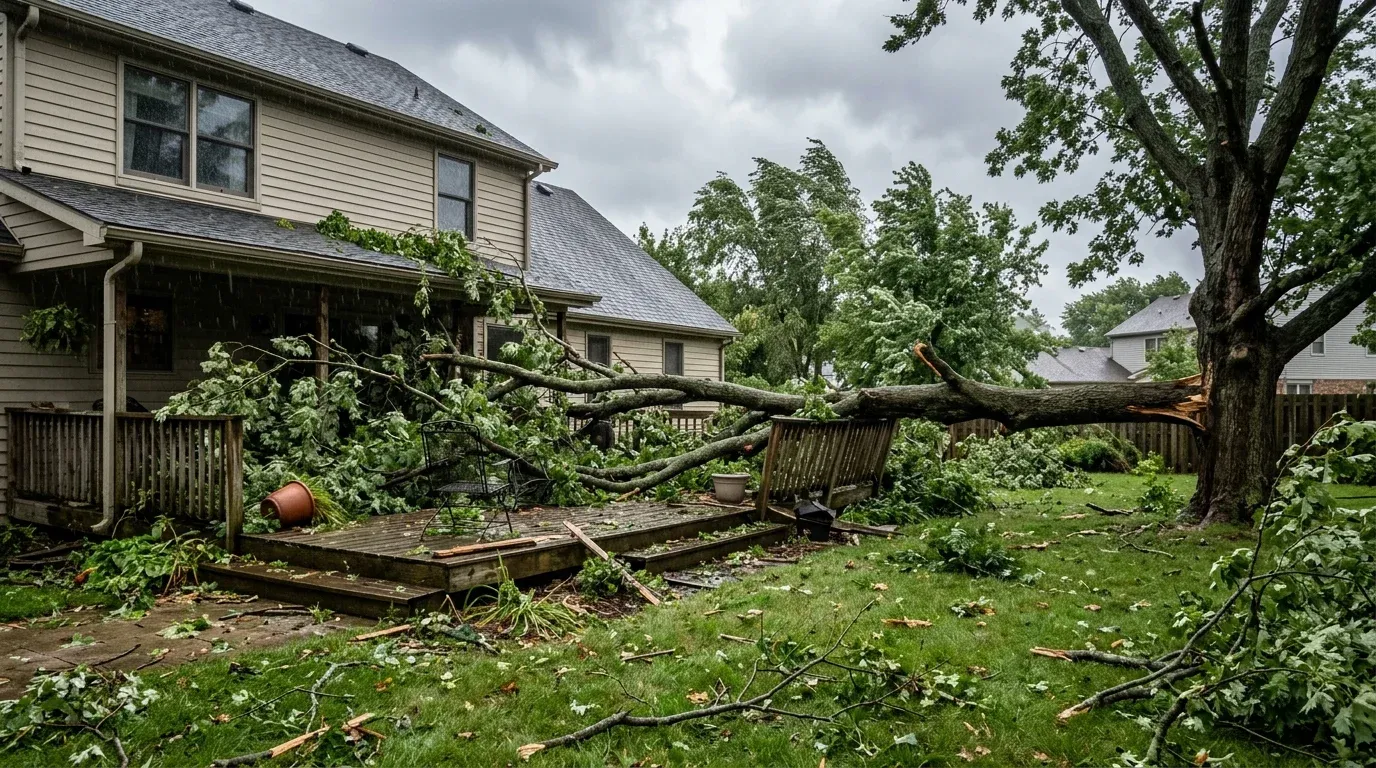 Before photo for Storm damage. Cleared same day.