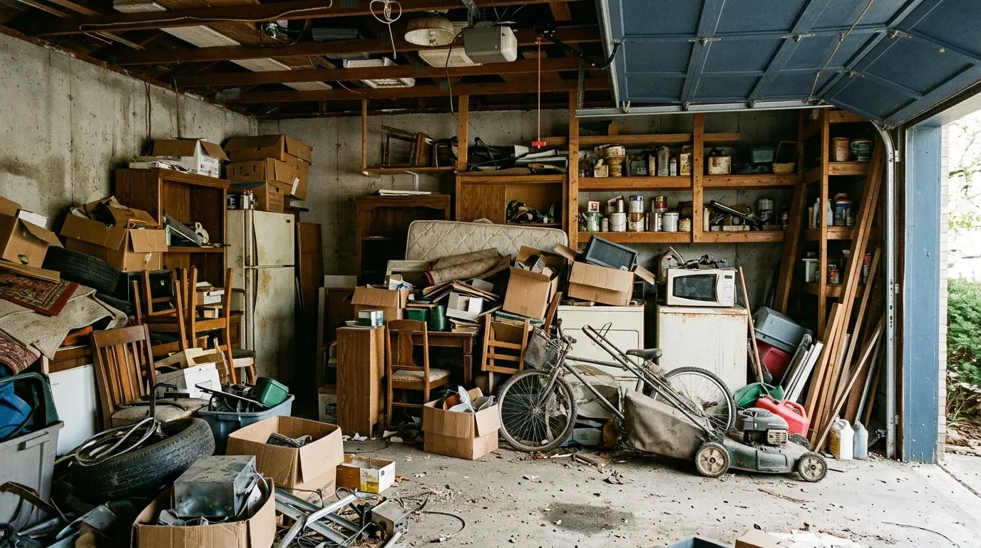 Before photo for Full garage. Cleared before lunch.